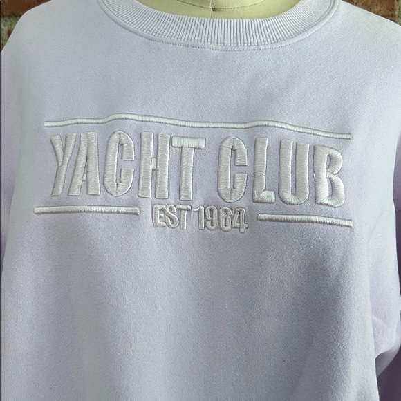 Princess Polly Lavender purple Yacht Club Embroidered Sweatshirt size 2 - Picture 3 of 7